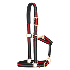 35-6065-RD Weaver Leather Padded Breakaway Adjustable Snap Halter - Red Striped