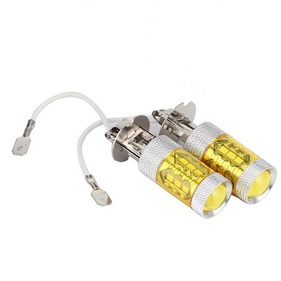 2PCS LED Yellow Fog Light Lamp Bulbs H3 12-24V 80W 16SMD Extremely Bright B IJPT