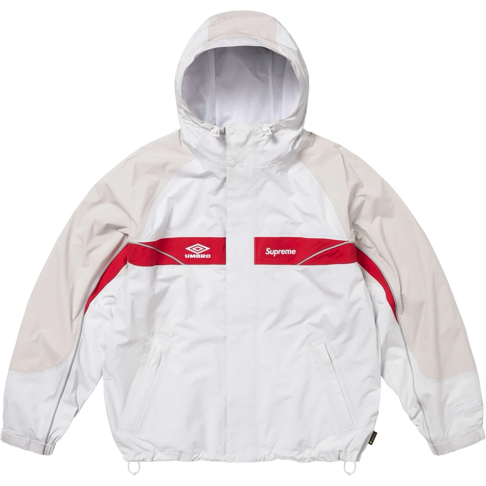 Veste à capuche Supreme Umbro GORE TEX blanc/rouge TAILLE L 