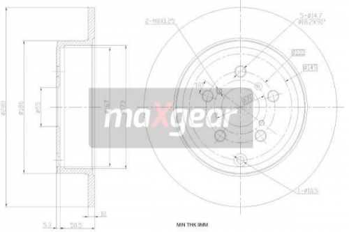 2X Maxgear 19-0964 Bremsscheibe FüR Toyota-image