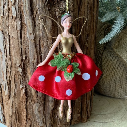 Toadstool Fairy Christmas Decoration Gisela Graham Hanging Tree Topper Angel Top - Picture 15 of 16
