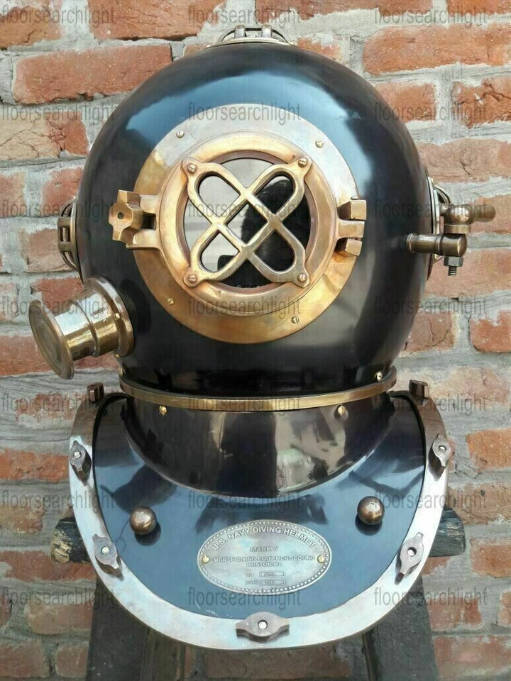 Casco de buceo estilo náutico antiguo de la Marina de los Estados Unidos tamaño completo Mark IV Deep Sea Foto 2 de 4