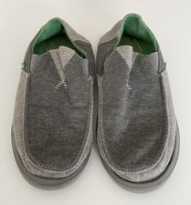 SANUK SIDEWALK SURFER VAGABOND GREY JERSEY SLIP-ON SHOES MEN'S SIZE 9