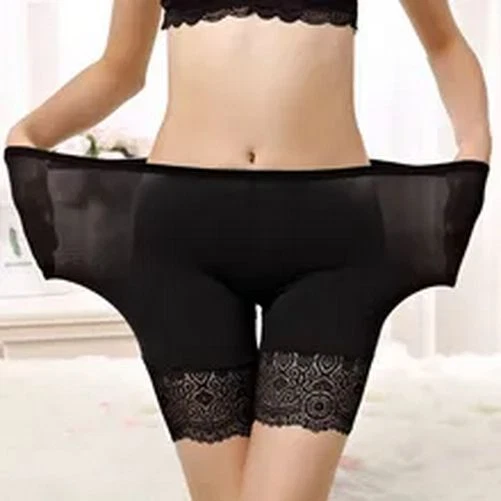 Roupa íntima feminina de renda macia - Shorts sem costura de algodão calcinha boxer sob desgaste - Imagem 2 de 4