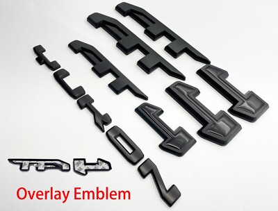 Matte  Black Door AT4 Yukon Emblems  2021-2026 GMC Yukon Yukon XL Overlay