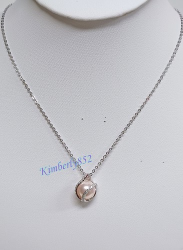 Swarovski Nude Set Pendant/Earring Clear Crystal Pink Pearl Authentic 1156291 - Picture 5 of 15