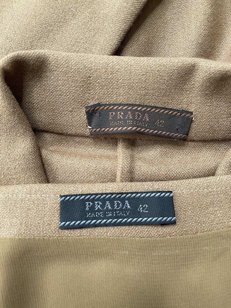 Prada Vintage Archive Spring 1996 Camel Brown Wool Skirt Set Prada Vintage Archive Spring 1996 Camel Brown Wool Skirt Set
