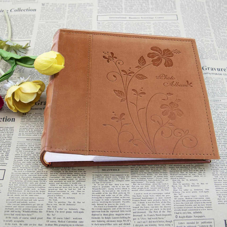 Álbum de fotos para 200 fotos 4x6 2 por página imitación cuero marrón Foto 4 de 4