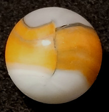 Vintage Vitro Agate Tiger Eye Marble Lavender Top Orange Patch Black Line .598"