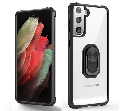Für Samsung S22 S21 S21+ S21 Ultra Handyhülle Stoßfest Klar Ring Hard Cover