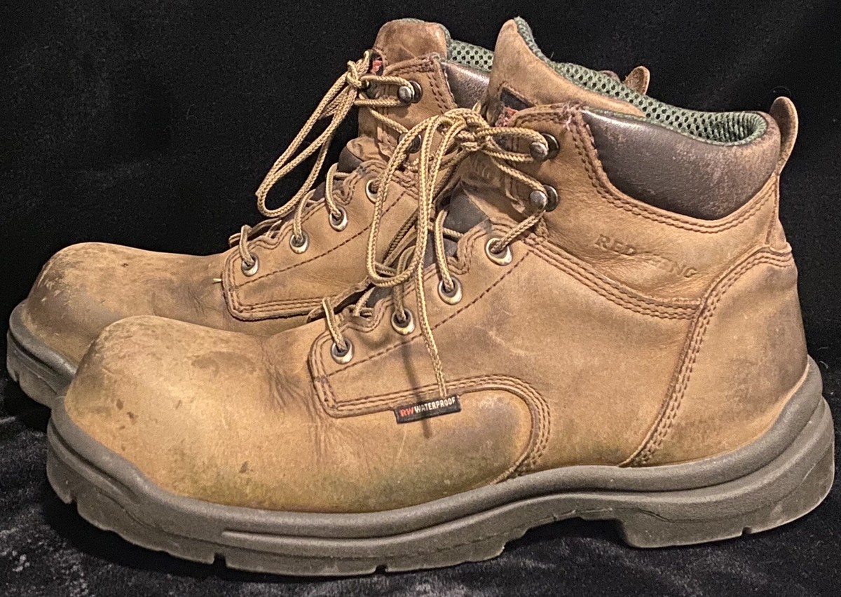Red Wing Irish Setter Toe Steel Leather Brown Work Boots Sz 