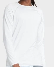 Goodfellow Men's SMALL SLIM FIT Rash guard Swim Shirt Long sleeve True White