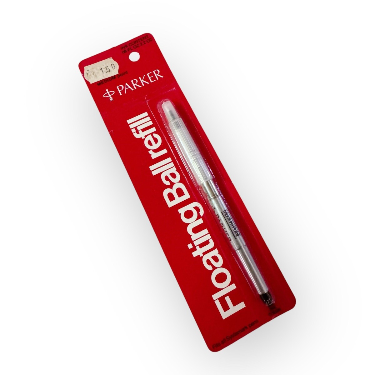 Vtg Parker Systemark Floating Ball Pen Ink Refill Black Medium