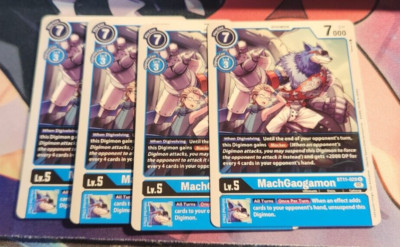 x4 Playset Digimon Dimensional Phase MACHOGAOGAMON BT11-028 Blue Uncommon
