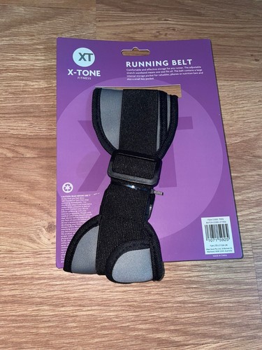 Cinturón de Correr X-Tone Fitness Talla Única Gris/Negro Cierre con Cremallera (NUEVO) - Imagen 2 de 2