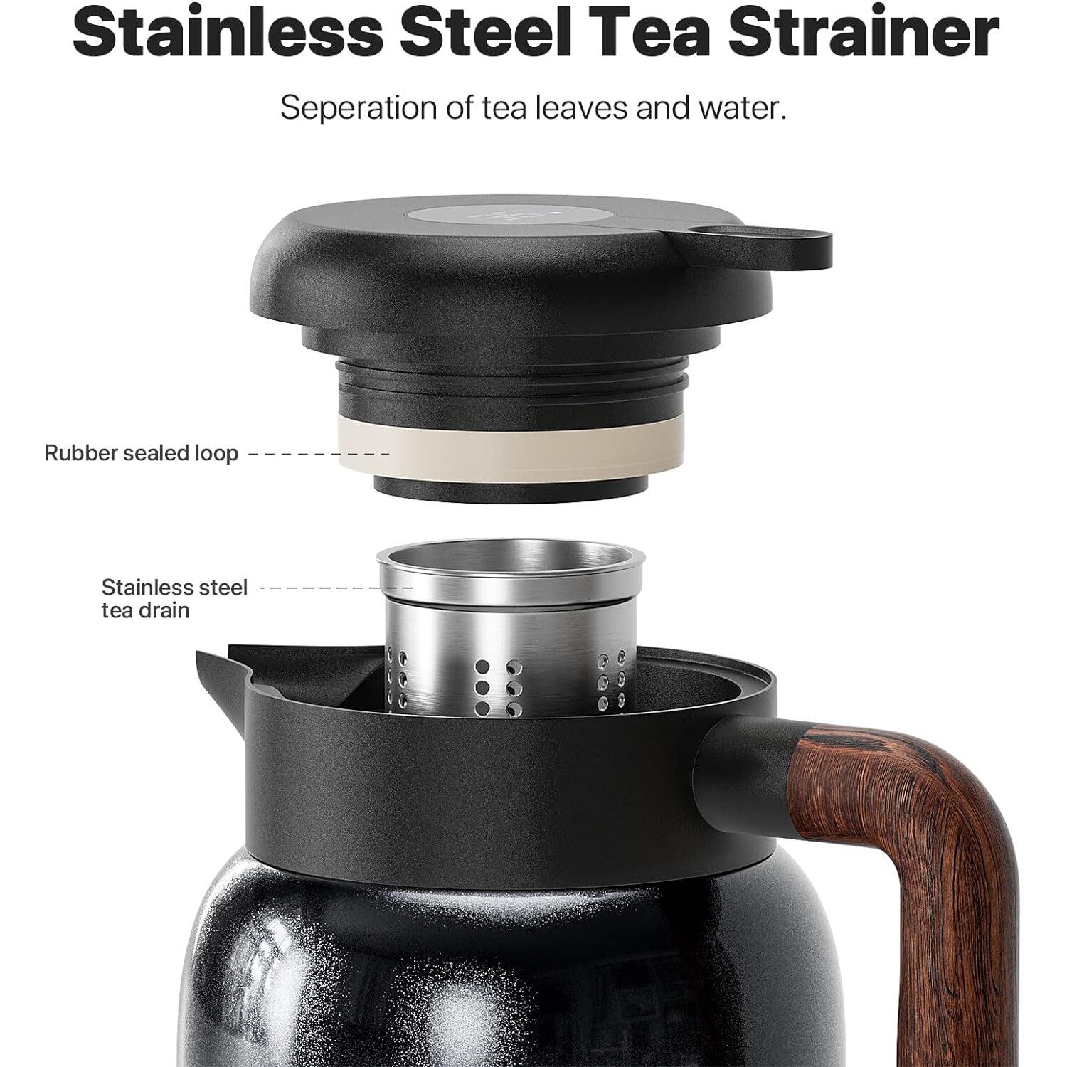 Thermoskanne 1,5l Mit Teesieb - Lang Warm & Praktisch