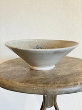 Jugtown Salt Glazed Cobalt Decorated Asian Inspired Low Bowl North Carolina