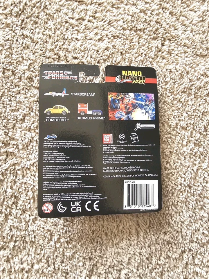 Jada Nano Hollywood Rides: Transformers - Starscream Bumblebee Optimus Prime - Image 2 of 2