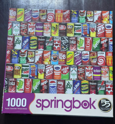 SPRINGBOK ''RETRO REFRESHMENTS'' 1000 JIGSAW PUZZLE-COKE/PEPSI/TAB/SQUIRT-COMPLETE