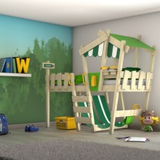 WICKEY CrAzY Hutty Children's loft bed adventure play bed hanging bag bedroom