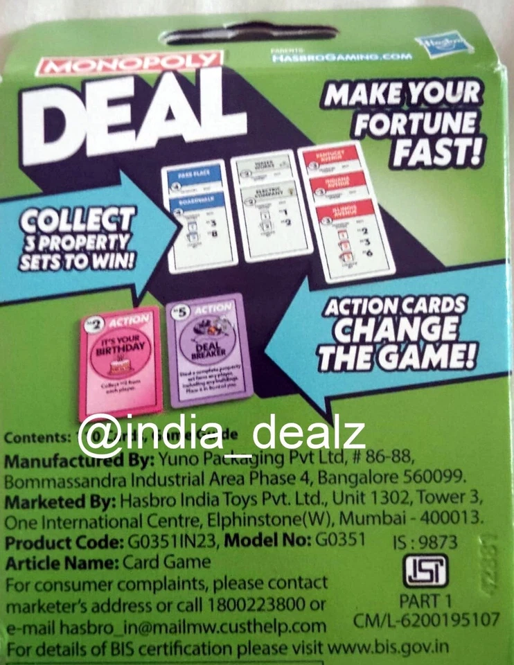 Monopoly Deal Card Game Brand New Sealed English Classic Property Trading Game - Image 3 of 3