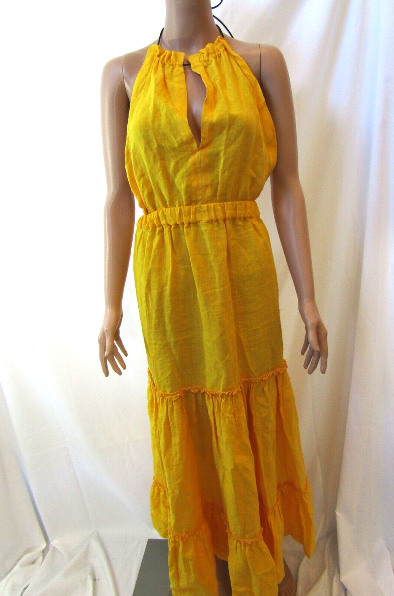 yellow linen maxi dress Tayla Linen Maxi Dress