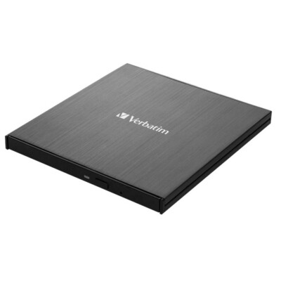 Verbatim Externer Slimline Bluray Writer mit USB 3.2-Kabel DVD Bluray Brenner