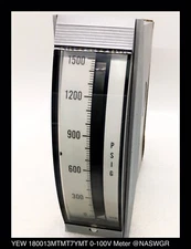 YEW 180013MTMT7YMT - 4" Vertical Panel Meter ~ 0-100V, DC ~ 0-1500 PSIG Scale