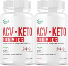  2 Pack Simpli Health ACV Keto Gummies, Supplement for Weight Loss, 120 Gummies