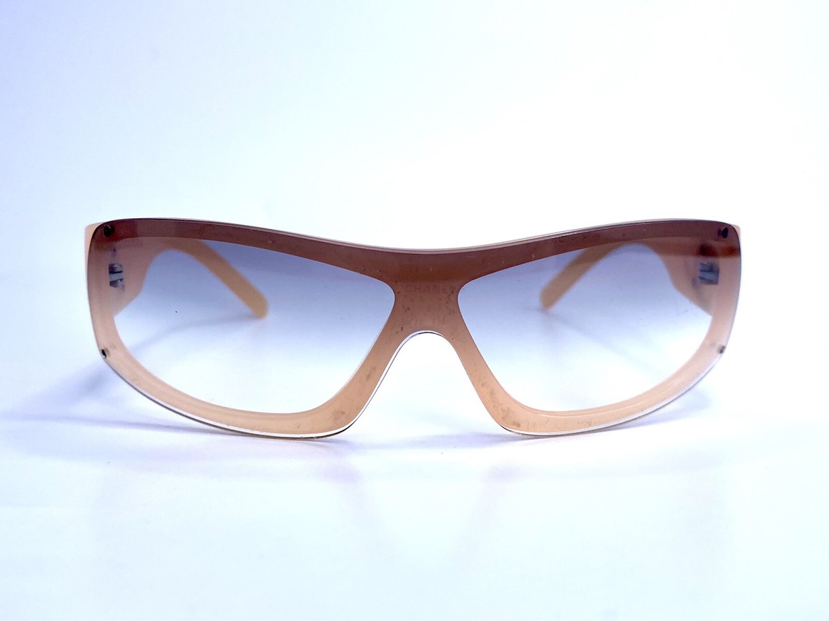 VTG Y2K CHANEL Salmon Pink Gradient Lens Rectangle Wrap  display picture 2