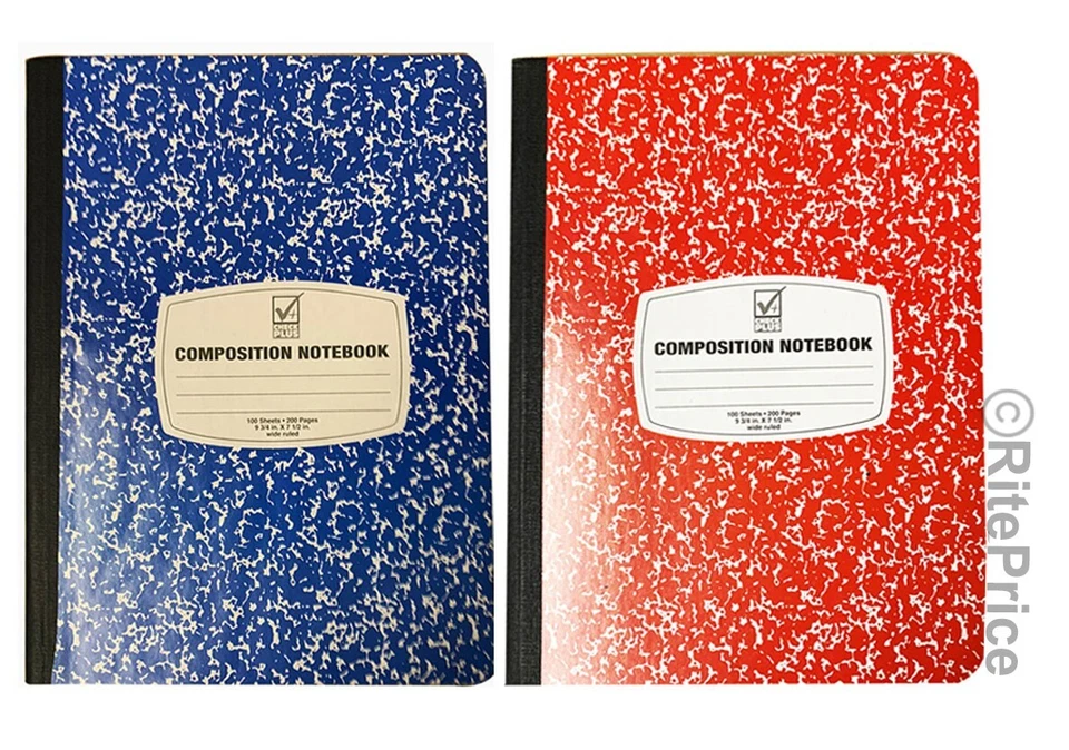 (3 Pack) Composition/Notebook Book, Wide Ruled Paper,100 Sheets, 9-3/4"x7-1/2" - Image 3 of 4