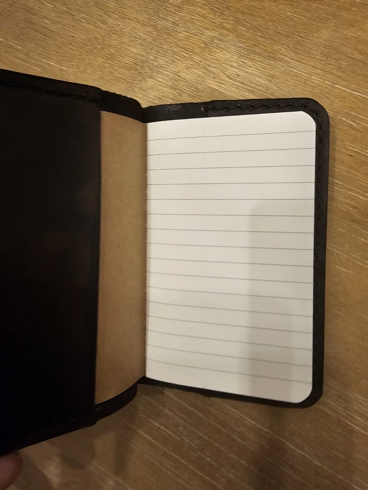  Handcrafted Leather Notepad Cover – Fits Moleskine Volant XS 2.5"x4" BLACK NEW - Image 3 of 4