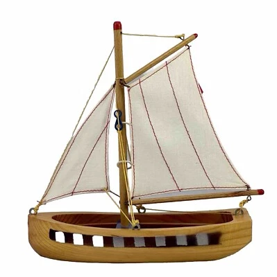 Bateau Hanse Ancien Voilier En Bois Vintage Rare Fabriqué En RDA - Photo 1/4