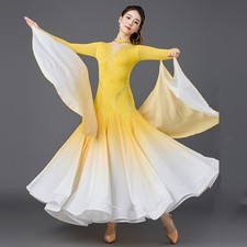 Latin Ballroom Dance Dress Modern Salsa Waltz Standard Long Dress J084 3 Colors