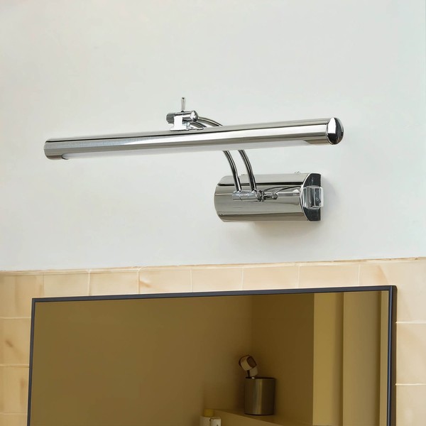Led Spiegellampe Wandleuchte IP44 Mit Schalter Schwenkbar 4000 K B: 40 Cm Metall-image
