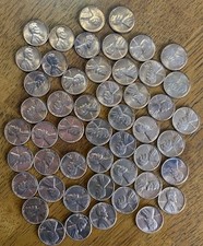 1960 D Lincoln Head Pennies Roll of 50, Uncirculated
