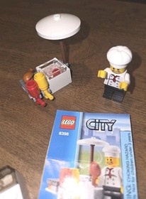 LEGO CITY 8398 BBQ Stand Chef Complete EXTRAS Pizza Oven Cash Register Sink 