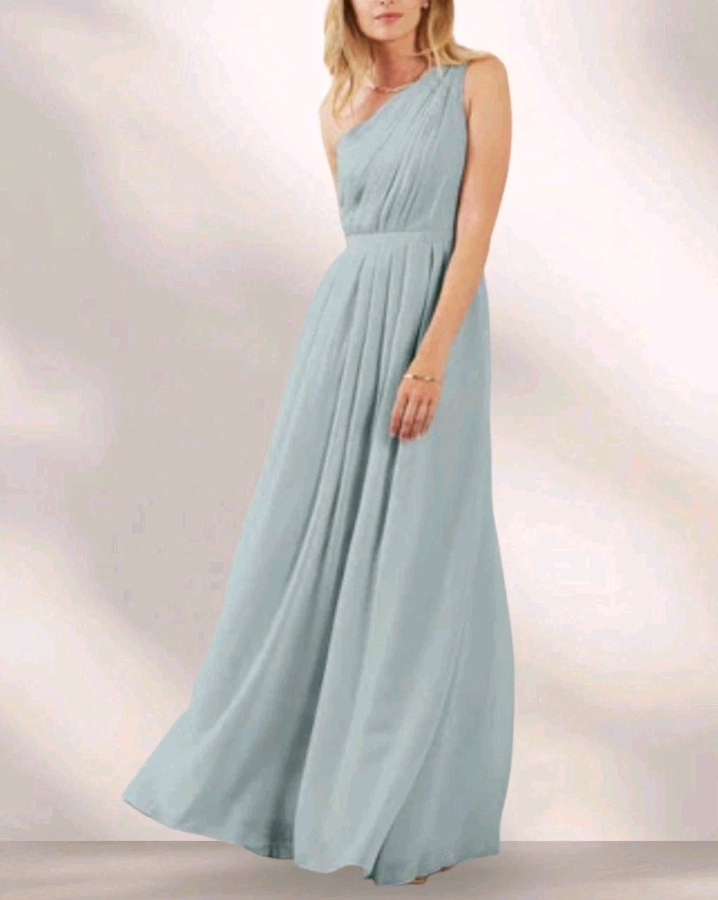 WEDDINGTON WAY Formal Dress Dove & Dahlia Size 6 Seaside One Shoulder Ball Gown