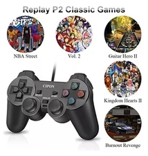 CIPON Wired Controller Compatible with PS2 Console Black Gamepad- Brand New