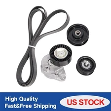 For Mercedes-Benz Engine Drive Belt Tensioner & Idler Pulley Serpentine Belt kit