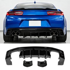 For 2016-24 Chevy Camaro Ss Lt1 Ls Glossy Black Rear Bumper Lip Diffuser Spoiler