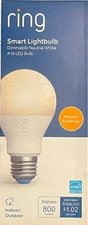 Ring A19 800 Lumens Smart LED Light Bulb White (Bridge required not included)