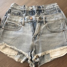 2 Pairs bullhead blue denim Cut Off Jean shorts Size 23