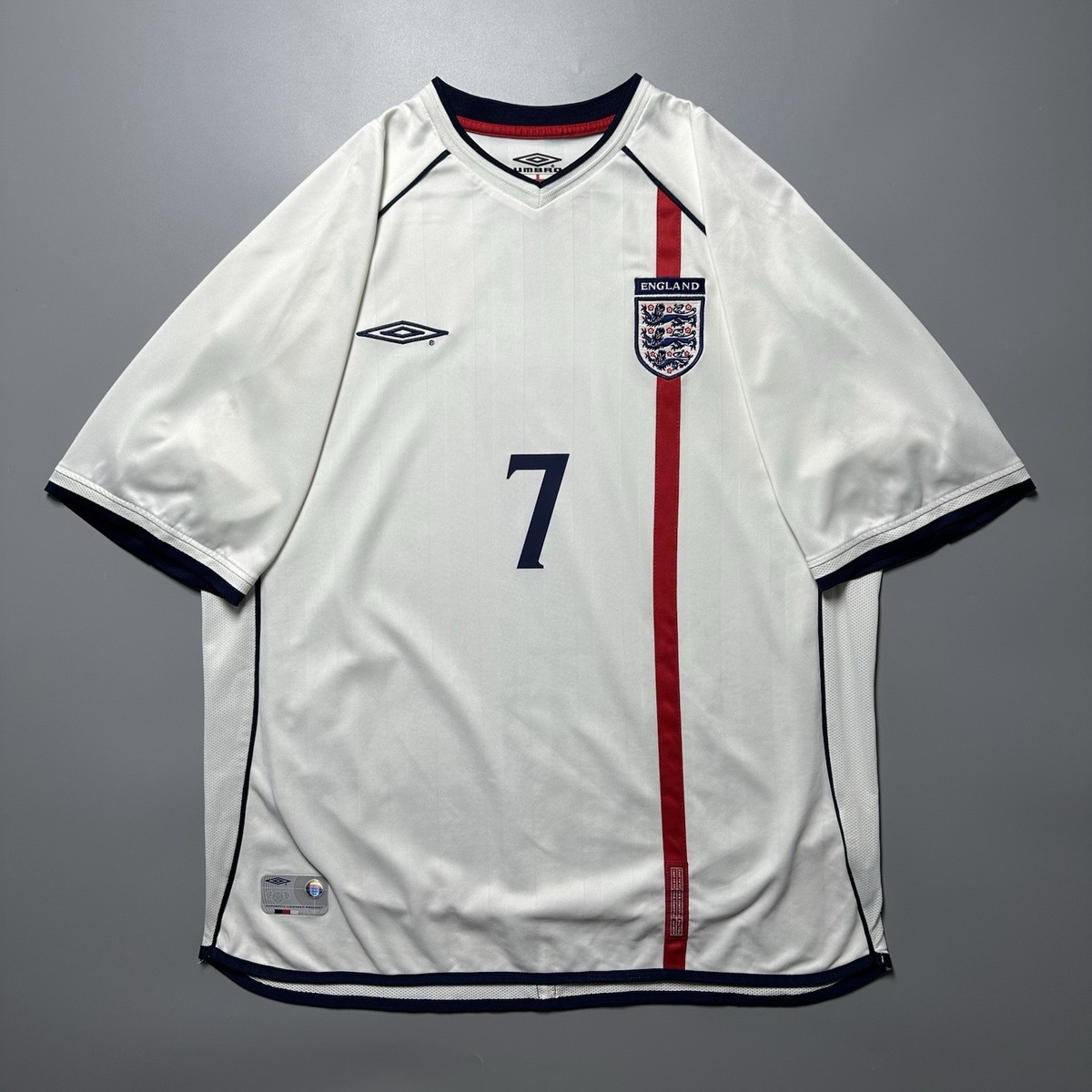 ENGLAND UMBRO 2002 WORLD CUP FOOTBALL SOCCER HOME JERSEY #7