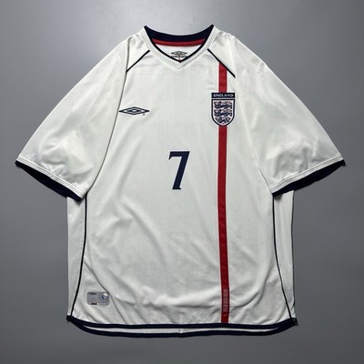 ENGLAND UMBRO 2002 WORLD CUP FOOTBALL SOCCER HOME JERSEY #7