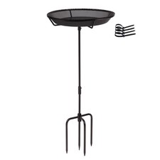 Standing Bird Feeder Bowl with 29.1 inch Iron Stand - Detachable Outdoor Deco...