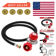 Durable 4 ft Propane Hose and Adjustable Regulator - Works with U.S. Tanks