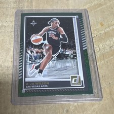 2025 Panini Donruss WNBA A'ja Wilson #82 Las Vegas Aces Green Shimmer