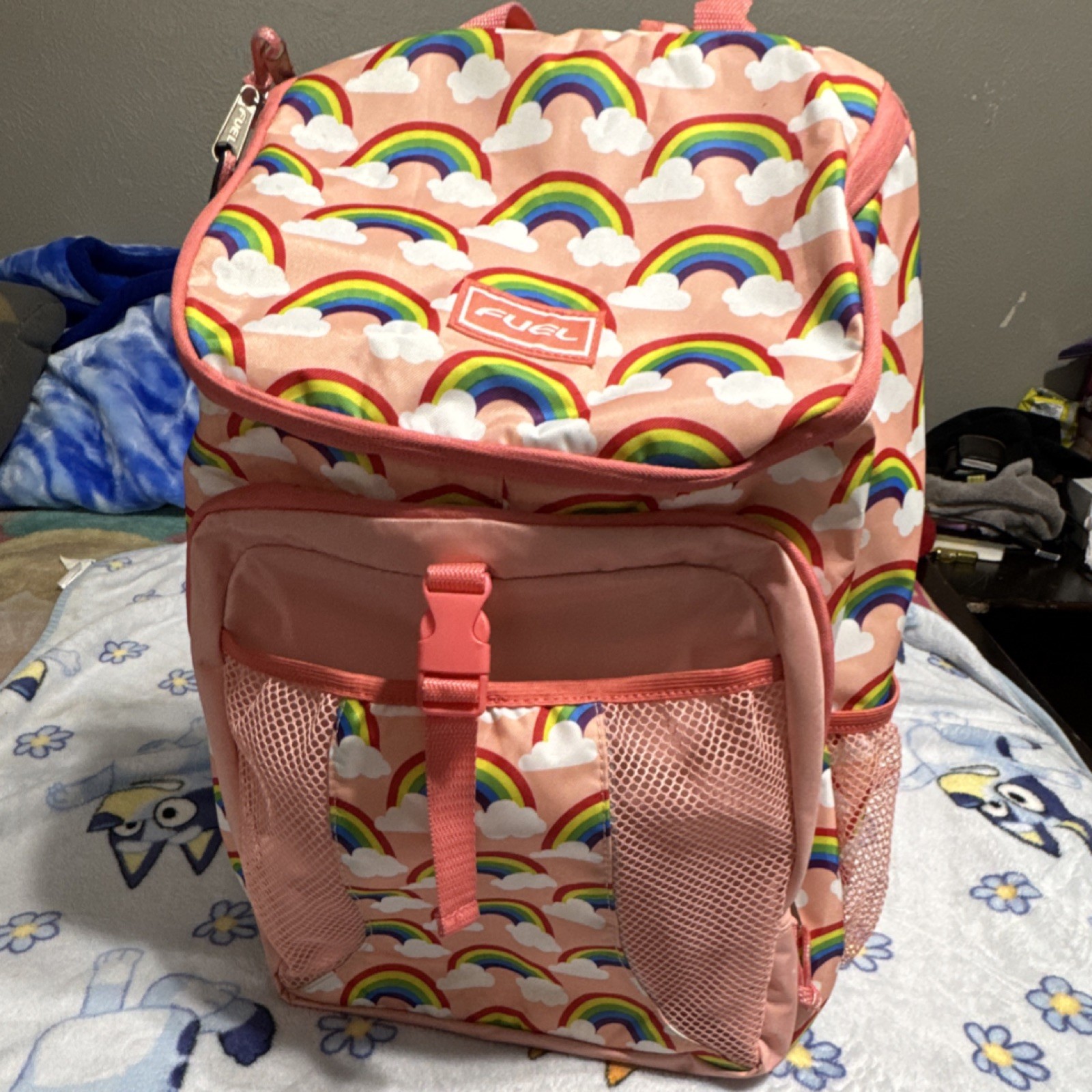 & Lunch Bag Combo Pink Mesh Pockets Adjustable Straps