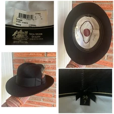Stetson Royal Deluxe Temple Black Fedora Size 7